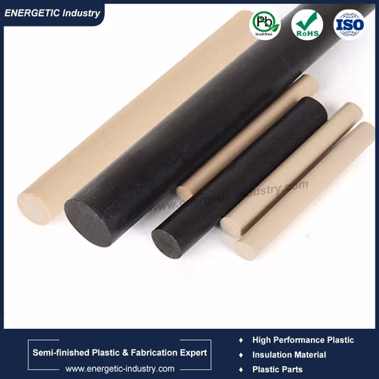 Asta in plastica solida in PTFE estruso bianco nero